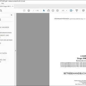 Case 1150M Stage IIIB Kettendozer BETRIEBSHANDBUCH 47713457 - PDF DOWNLOAD (German)