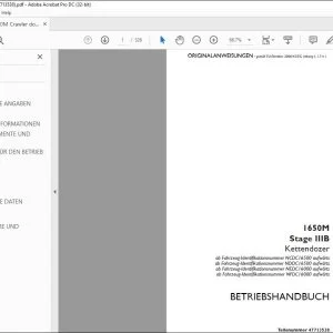 Case 1650M Stage IIIB Kettendozer BETRIEBSHANDBUCH 47713538 - PDF DOWNLOAD (German)