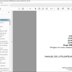 Case 21F 121F 221F 321F Stage IIIB Chargeur sur roues compact MANUEL DE L’UTILISATEUR 47954652 - PDF DOWNLOAD (French)