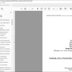 Case 21F 121F 221F 321F Stage IIIB Chargeur sur roues compact MANUEL DE L’UTILISATEUR 51443215 - PDF DOWNLOAD (French)