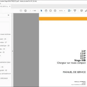 Case 21F 121F 221F 321F Stage IIIB Chargeur sur roues compact MANUEL DE SERVICE 47768537C - PDF DOWNLOAD (French)
