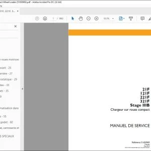 Case 21F 121F 221F 321F Stage IIIB Chargeur sur roues compact MANUEL DE SERVICE 51650969 - PDF DOWNLOAD (French)
