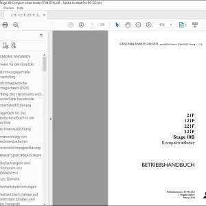 Case 21F 121F 221F 321F Stage IIIB Kompaktradlader BETRIEBSHANDBUCH 51443216 - PDF DOWNLOAD (German)