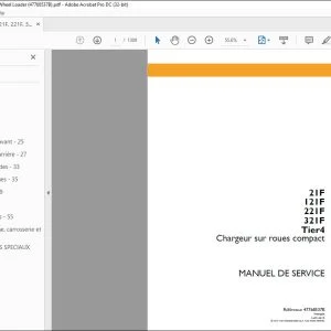 Case 21F 121F 221F 321F Tier4 Chargeur sur roues compact MANUEL DE SERVICE 47768537B - PDF DOWNLOAD (French)