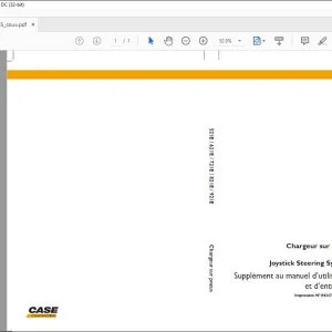 Case 521E 621E 721E 821E 921E CHARGEUR SUR PNEUS SUPPLÉMENT UTILISATION ET ENTRETIEN 84227595A - PDF DOWNLOAD (French)