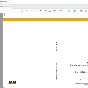 Case 521E TIER III Chargeur sur pneumatiques Manual D’Instruction 87647790 - PDF DOWNLOAD (French)