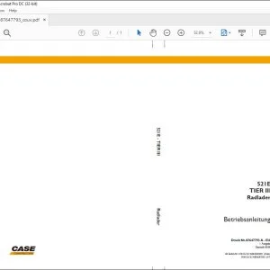 Case 521E TIER III Radlader Betriebsanleitung  87647793A - PDF DOWNLOAD (German)