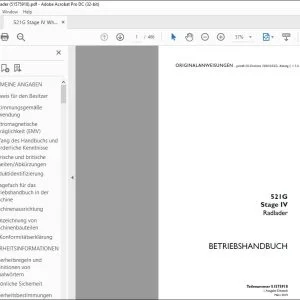 Case 521G Stage IV Radlader BETRIEBSHANDBUCH 51575918 - PDF DOWNLOAD (German)