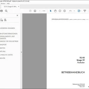 Case 521G Stage IV Radlader Betriebsanleitung 47932149 - PDF DOWNLOAD (German)