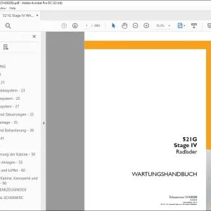 Case 521G Stage IV Radlader WARTUNGSHANDBUCH 51428208 - PDF DOWNLOAD (German)
