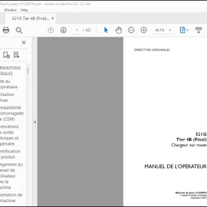 Case 521G Tier 4B (Final) Chargeur sur roues MANUEL DE L’OPÉRATEUR 51638076 - PDF DOWNLOAD (FRENCH)