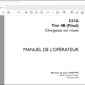 Case 521G Tier 4B (Final) Chargeuse sur roues MANUEL DE L’OPÉRATEUR 47887769 -PDF DOWNLOAD (FRENCH)