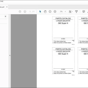 Case 580 Super K Loader Backhoe Parts Catalog Manual 8-5352 - PDF DOWNLOAD (French)