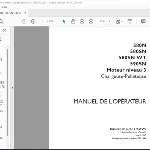Case 580N 580SN 580SN WT 590SN Moteur niveau 3 Chargeuse-Pelleteuse MANUEL DE L’OPÉRATEUR(47869590) - PDF DOWNLOAD (French)
