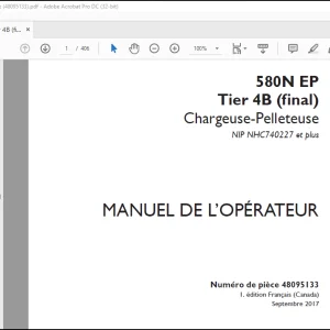 Case 580N EP Tier 4B (final) Chargeuse-Pelleteuse MANUEL DE L’OPÉRATEUR(48095133) - PDF DOWNLOAD (French)