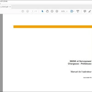 Case 580SK et Servopower Chargeuse - PelJeteuse Don 9-25241 FR - PDF DOWNLOAD (French)