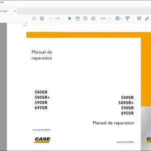 Case 580SR 580SR+ 590SR 695SR Manuel de reparation 87643853B - PDF DOWNLOAD (French)
