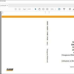 Case 580SR 580SR+ 590SR 695SR Series 3 UTILISATION ET ENTRETIEN 84277662 - PDF DOWNLOAD (French)