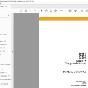 Case 580ST 590ST 695ST Stage IV Chargeuse-Pelleteuse MANUEL DE SERVICE 48155971 - PDF DOWNLOAD (French)