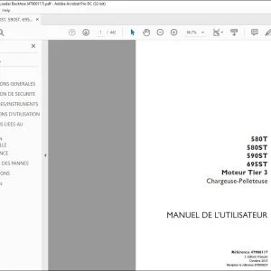 Case 580T 580ST 590ST 695ST Moteur Tier 3 Chargeuse-Pelleteuse MANUEL DE L’UTILISATEUR 47900117 - PDF DOWNLOAD (French)