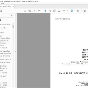 Case 580T 580ST 590ST 695ST Tier 3 Chargeuse-Pelleteuse MANUEL DE L’UTILISATEUR 51415419 - PDF DOWNLOAD (French)