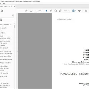 Case 580T 580ST 590ST 695ST Tier 3 Chargeuse-Pelleteuse MANUEL DE L’UTILISATEUR 51421609 - PDF DOWNLOAD (French)