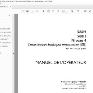 Case 586H 588H Niveau 4 Chariot élévateur à fourche pour terrain accidenté (RTFL) MANUEL DE L’OPÉRATEUR(47492966) - PDF DOWNLOAD (French)