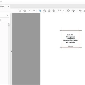 Case 60 70XT Chargeuse compacte Manuel d’entretien Bur 6-45720FR - PDF DOWNLOAD (French)