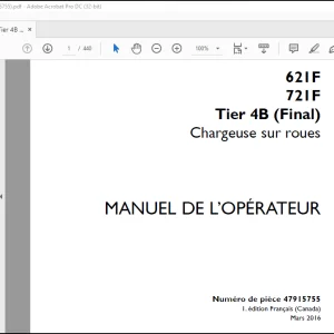 Case 621F 721F Tier 4B (Final) Chargeuse sur roues MANUEL DE L’OPÉRATEUR 47915755 -PDF DOWNLOAD (FRENCH)