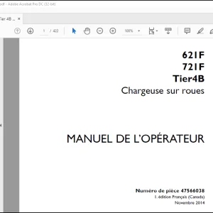 Case 621F 721F Tier4B Chargeur sur roues Manuel de l'operateur 47566038 - PDF DOWNLOAD(French)