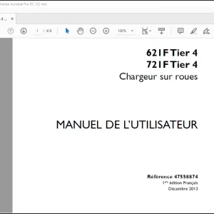 Case 621F Tier 4 721F Tier 4 Chargeur sur roues Manuel De L’Utilisteur 47558874 - PDF DOWNLOAD(French)