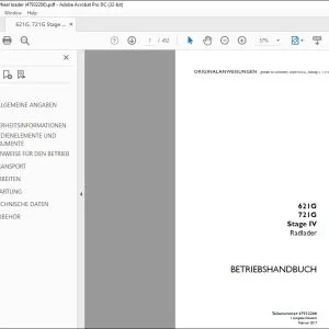 Case 621G 721G Stage IV Radlader BETRIEBSHANDBUCH 47932206 - PDF DOWNLOAD (German)