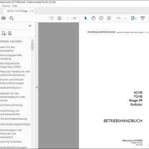 Case 621G 721G Stage IV Radlader BETRIEBSHANDBUCH 51575983 - PDF DOWNLOAD (German)