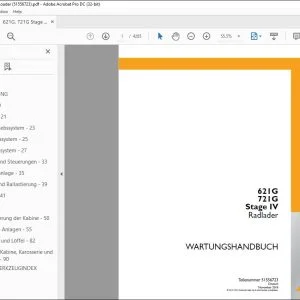 Case 621G 721G Stage IV Radlader WARTUNGSHANDBUCH 51556723 - PDF DOWNLOAD (German)