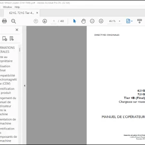 Case 621G 721G Tier 4B (Final) Chargeuse sur roues MANUEL DE L’OPÉRATEUR 51417048 - PDF DOWNLOAD (French)