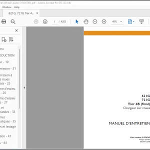 Case 621G 721G Tier 4B (final)Chargeur sur roues MANUEL D’ENTRETIEN 51556745-PDF DOWNLOAD (French)