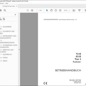 Case 721E 821E Tier 3 Radlader BETRIEBSHANDBUCH 84377226 - PDF DOWNLOAD (German)