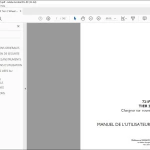 Case 721F TIER 2 Chargeur sur roues MANUEL DE L’UTILISATEUR 84426391 - PDF DOWNLOAD (French)