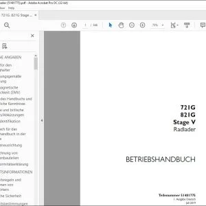 Case 721G 821G Stage V Radlader BETRIEBSHANDBUCH 51481775 - PDF DOWNLOAD (German)
