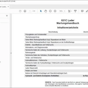 Case 821C Lader Wartungshandbuch 7-15750GE - PDF DOWNLOAD (German)