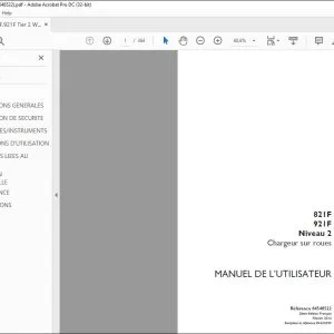 Case 821F 921F Niveau 2 Chargeur sur roues MANUEL DE L’UTILISATEUR 84548522 - PDF DOWNLOAD (French)
