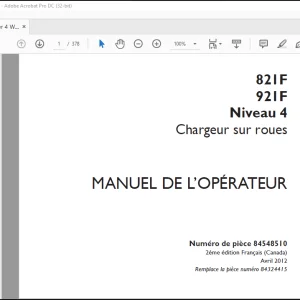 Case 821F 921F Niveau 4 Chargeur sur roues MANUEL DE L’OPÉRATEUR 84548510 - PDF DOWNLOAD