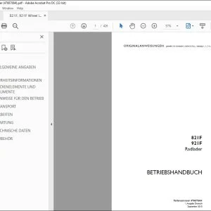Case 821F 921F Radlader BETRIEBSHANDBUCH 47687664 - PDF DOWNLOAD (German)