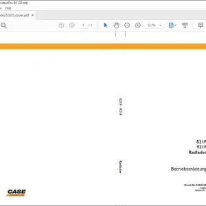 Case 821F 921F Radlader Betriebsanleitung 84425320 - PDF DOWNLOAD (German)