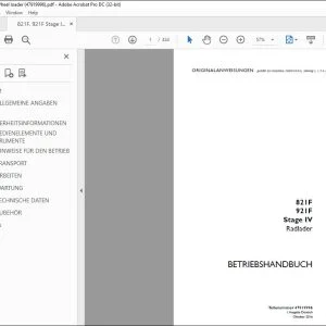 Case 821F 921F Stage IV Radlader BETRIEBSHANDBUCH 47919996 - PDF DOWNLOAD (German)