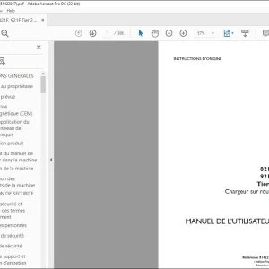 Case 821F 921F Tier 2 Chargeur sur roues MANUEL DE L’UTILISATEUR 51422047 - PDF DOWNLOAD (French)