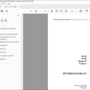 Case 821G 921G Stage IV Radlader BETRIEBSHANDBUCH 47932383 - PDF DOWNLOAD (German)