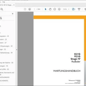 Case 821G 921G Stage IV Radlader WARTUNGSHANDBUCH 51428220 - PDF DOWNLOAD (German)