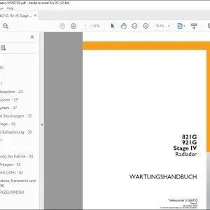 Case 821G 921G Stage IV Radlader WARTUNGSHANDBUCH 51556730 - PDF DOWNLOAD (German)