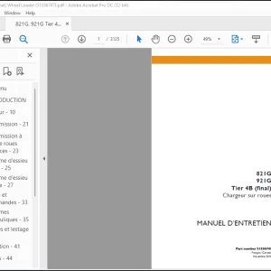 Case 821G 921G Tier 4B (final)Chargeur sur roues MANUEL D’ENTRETIEN (51556747) - PDF DOWNLOAD (FRENCH)
